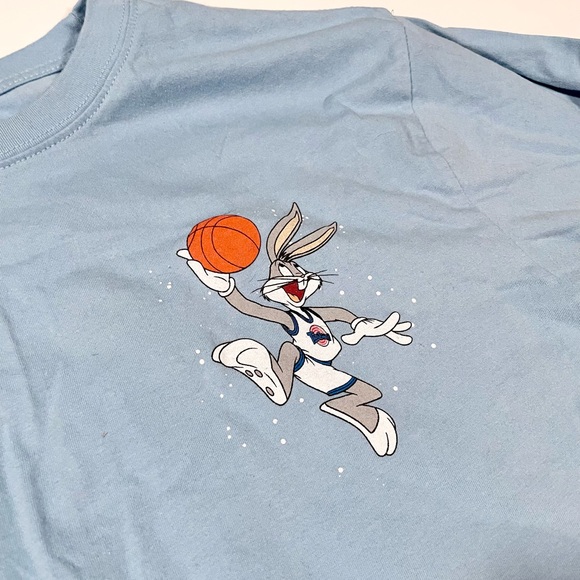 Space Jam Toon Squad Bugs Bunny Blue Shirt Long Sleeve - Size Medium (38-40) - Picture 3 of 6